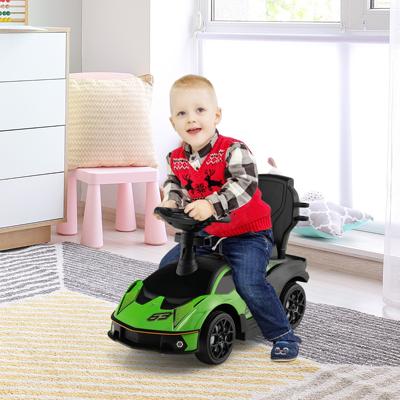 Lamborghini Gelicenseerde 3 in 1 Duwauto voor Kinderen Duwbeugel Afneembare Vangrail Claxon Auto voor Baby's Groen