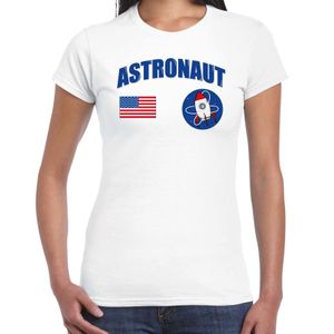 Astronaut verkleed t-shirt wit voor dames