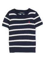 Ralph Lauren Kids haut rayé à logo - Bleu