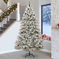 Kunstkerstboom met 300 LED Groen en Wit 270 cm PVC en Metaal