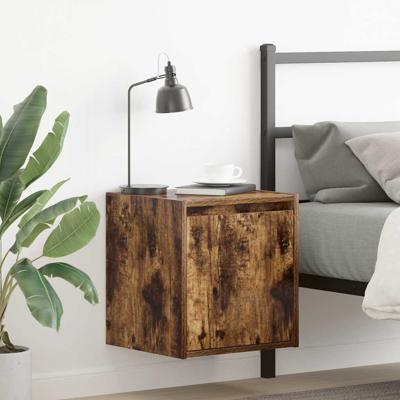Nachtkastjes 2 st wandgemonteerd 38x34x40 cm gerookt eikenkleur