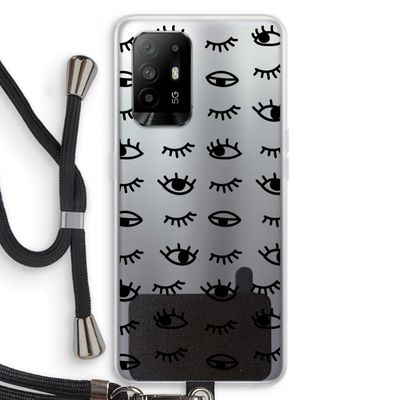 Eye pattern #2: Oppo A95 5G Transparant Hoesje met koord