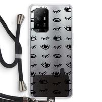 Eye pattern #2: Oppo A95 5G Transparant Hoesje met koord