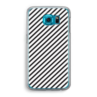 Strepen zwart-wit: Samsung Galaxy S6 Transparant Hoesje
