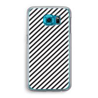 Strepen zwart-wit: Samsung Galaxy S6 Transparant Hoesje