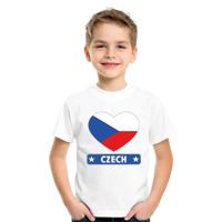 Tsjechie Supporters t-shirt - kinderen - hartjes vlag - wit - korte mouwen - sport - kleding