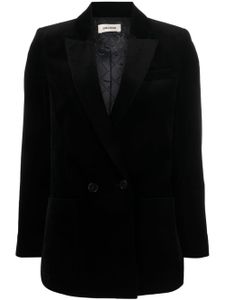 Zadig&Voltaire blazer en velours à boutonnière croisée - Noir