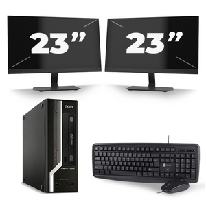 Acer Veriton X2631G SFF - Intel Core i7-4e Generatie - 16GB RAM - 256GB SSD - Windows 10 + 2x 23 inch Monitor