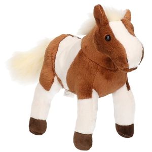 Pluche bruin/witte paarden knuffel 26 cm speelgoed   -