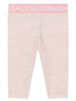 Dolce & Gabbana Kids legging en coton à logo imprimé - Rose