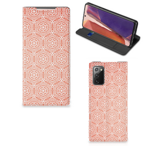 Samsung Galaxy Note20 Hoesje met Magneet Pattern Orange