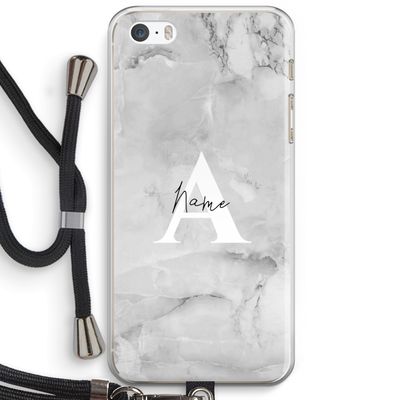Ivory Marble: iPhone 5 / 5S / SE Transparant Hoesje met koord