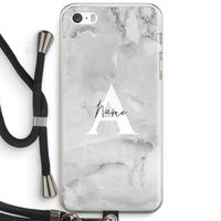 Ivory Marble: iPhone 5 / 5S / SE Transparant Hoesje met koord