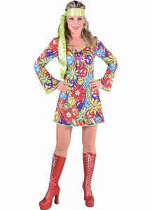 70´s Flower jurkje lange mouwen
