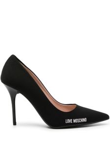 Love Moschino escarpins à bout pointu à logo imprimé - Noir