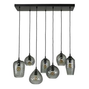 Hoyz - Hanglamp 4+3 Hexagon Mix - Smoke Grey Glas