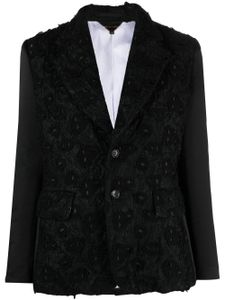 Comme Des Garçons blazer brodé à simple boutonnage - Noir