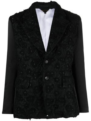 Comme Des Garçons blazer brodé à simple boutonnage - Noir