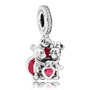 Pandora 797769CZR Hangbedel Disney zilver Mickey and Minnie with Love