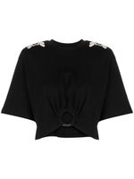 Johanna Ortiz t-shirt crop Ensenada à broderies - Noir - thumbnail