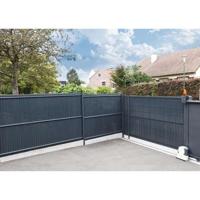 Privacyscherm lamellenset - NATURE - Voor rigide schuttingpaneel - 4/5 privacy - 1,225 x 2,50 m - Antraciet - thumbnail