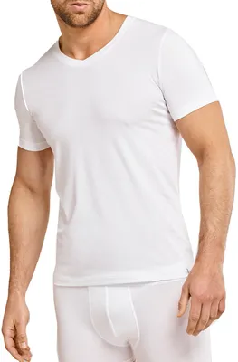Heren ondershirt V-hals - Korte mouw M3000 - 100% katoen slim fit T-shirt - Ronde hals