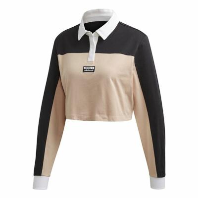 Damespolo met Korte Mouwen Adidas Originals Cropped Vrouw Zwart - Maat: 36