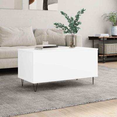 Salontafel 90x44,5x45 cm bewerkt hout wit