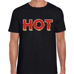 HOT fun tekst t-shirt zwart met 3D effect voor heren