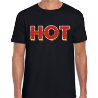 HOT fun tekst t-shirt zwart met 3D effect voor heren - thumbnail