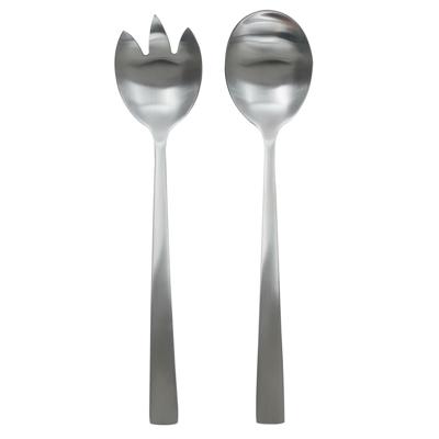 Sla bestek/couvert - 2 delig - zilver - metaal - 21 cm - saladebestek/slacouvert