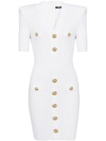 Balmain robe en maille à coupe courte - Blanc - thumbnail