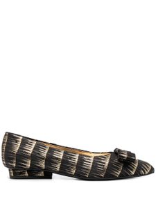 Ferragamo ballerines à plaque logo - Noir