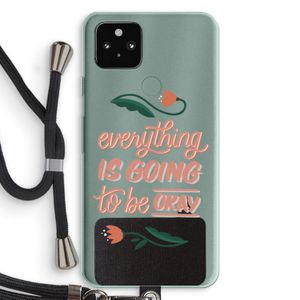 Optimistic flower girl: Pixel 5a 5G Transparant Hoesje met koord