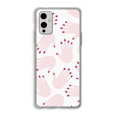 Hands pink: OnePlus 9 Transparant Hoesje