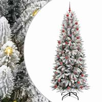 VidaXL Kunstkerstboom wit 210 cm pvc en plastic en staal en pe
