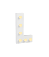 Letter L met licht hoogte 17 cm breedte 9,5 cm