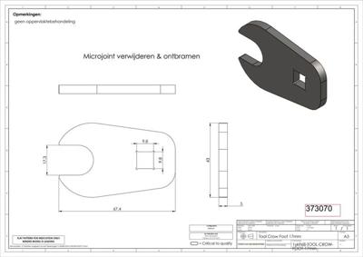 Unbranded Grs bit crowfoot steeksleutel 3/8 17mm