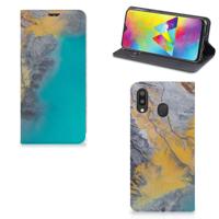 Samsung Galaxy M20 | Standcase | Marble Blue Gold