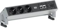 Bachmann 3x Schuko 2x CAT6 1x HDMI, 1x USB3.0 power uitbreiding 1,5 m 3 AC-uitgang(en) Zwart, Roestvrijstaal - thumbnail