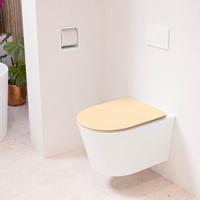 Wandcloset Mondiaz Lavie | Zonder spoelrand | Incl.Toiletzitting-Sand | Keramiek | Talc (wit mat)