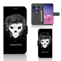 Telefoonhoesje met Naam Samsung Galaxy S10 Plus Skull Hair - thumbnail