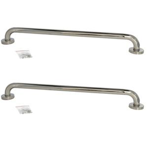 Badkamer handgreep - 2x stuks - zilver - 60 cm - RVS metaal - douche wand handgrepen