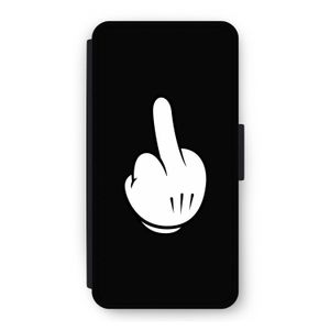 Middle finger black: iPhone 12 Flip Hoesje