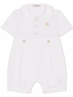 Dolce & Gabbana Kids barboteuse à logo brodé - Blanc