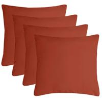Stof Textile sierkussen Nelson - 4x - terracotta - 40 x 40 cm - bank kussens - polyester