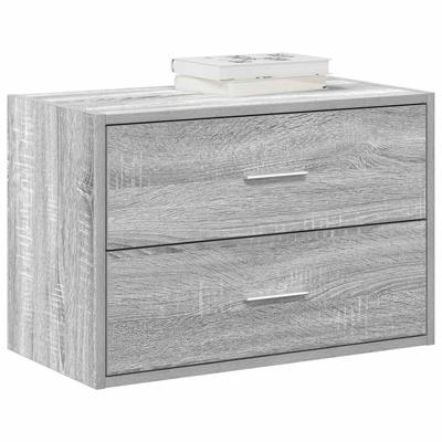 Kast met 2 lades 60x31x40 cm bewerkt hout grijs sonoma eiken