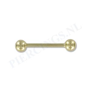 Barbell goud 14 karaat 16 mm