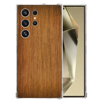 Samsung Galaxy S25 Ultra Hoesje - Donker Hout TPU Antishock Samsung Galaxy S25 Ultra Hoesje - Donker Hout TPU Antishock