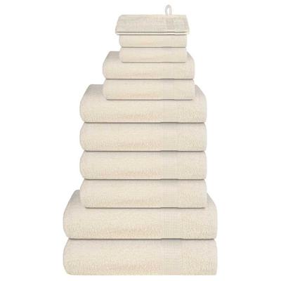 VidaXL 12-delige handdoekenset 360 g/m² 100% katoen crèmekleurig
